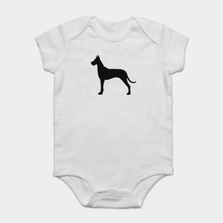 Black Great Dane Silhouette Baby Bodysuit